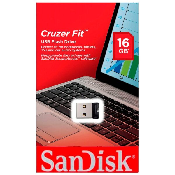 Sandisk Cruzer Fit (SDCZ33-016G-G35) USB flash 16GB 2.0 - Image 2