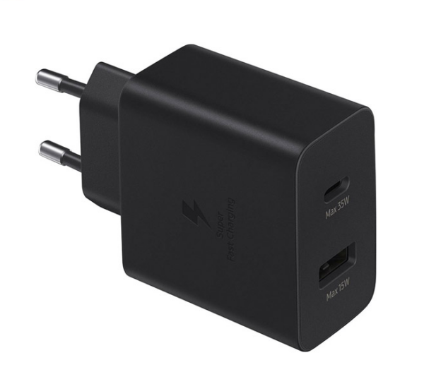 SAMSUNG kućni punjač TIP-C+USB-A EP-TA220 35W ultra brzi, crni